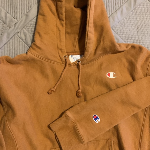 Champion Reverse Weave hoodie sweater Medium tan/brown - Picture 2 of 4